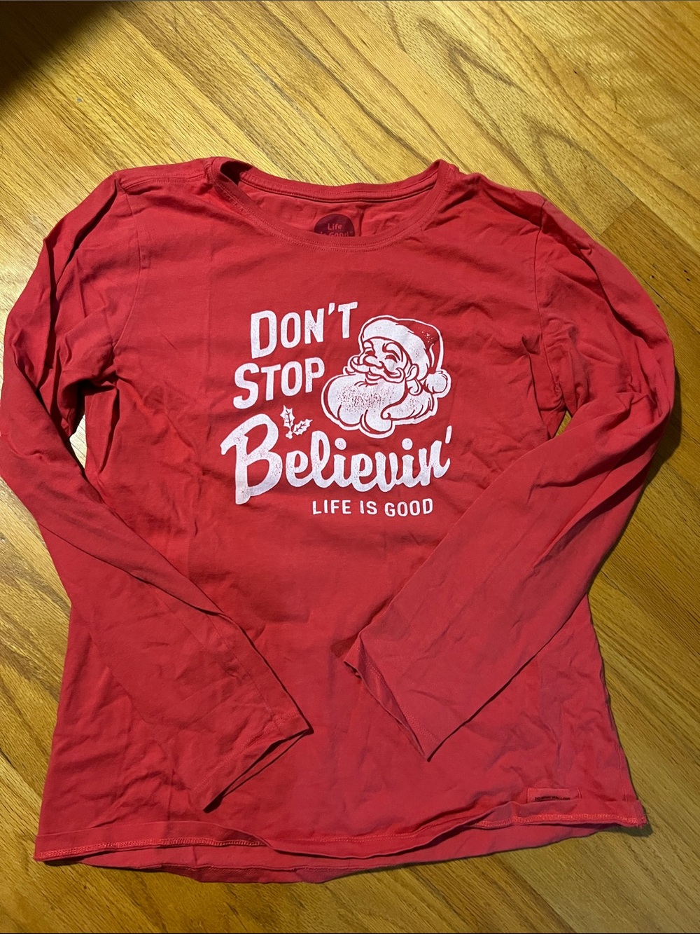Life is Good Women's Red 'Don't Stop Believin'' Long Sleeve Tee